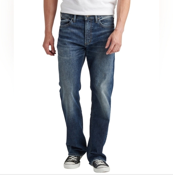 Silver Jeans Zac Mens 38x36 Blue Relaxed Straight Dark Wash Denim Western - Picture 11 of 11